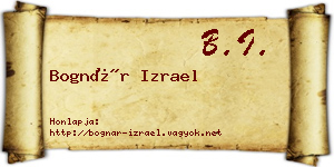 Bognár Izrael névjegykártya
